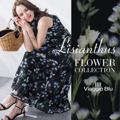 Viaggio Blu / 夏の花リシアンサスをリラクシーにぼかしたプリントシリーズ